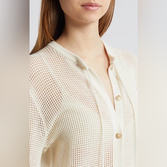 NWT Frame Crochet Midi Kaftan in Cream, Size Medium - Picture 5 of 15